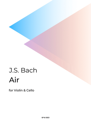 Book cover for Bach, Air for Violin & Cello (String Duo)