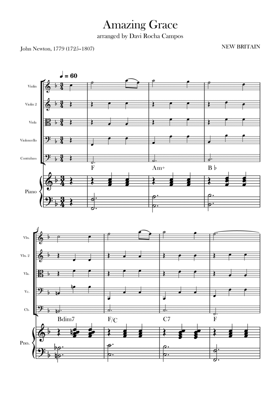 Amazing Grace String Quintet scores gallery preview page 1