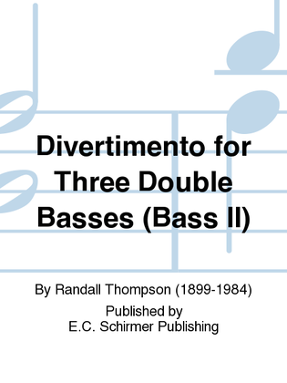 Book cover for Divertimento for Three Double Basses (Bass II)
