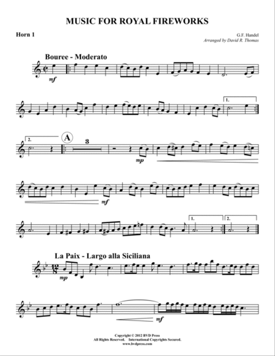 Music for Royal Fireworks Horn scores gallery preview page 5