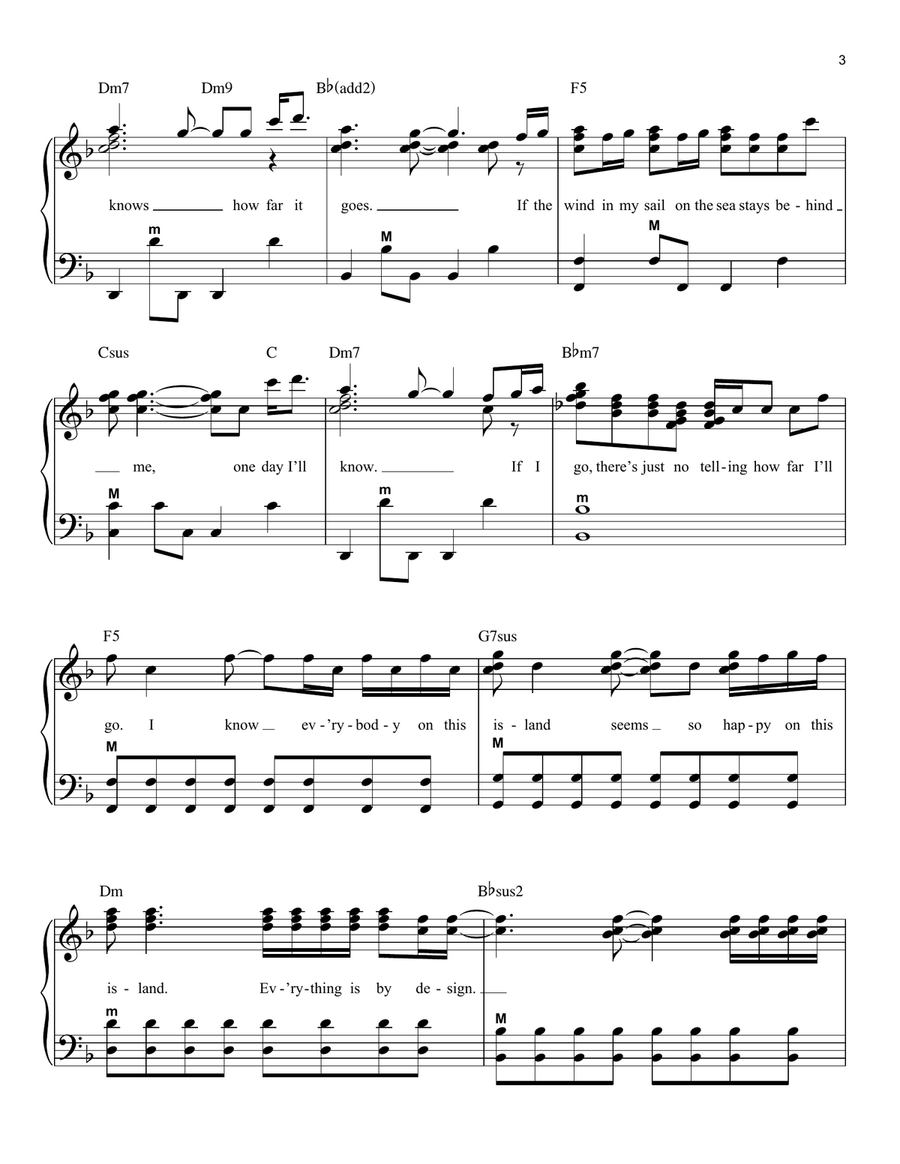 How Far I'll Go (from Moana) Piano scores gallery preview page 3