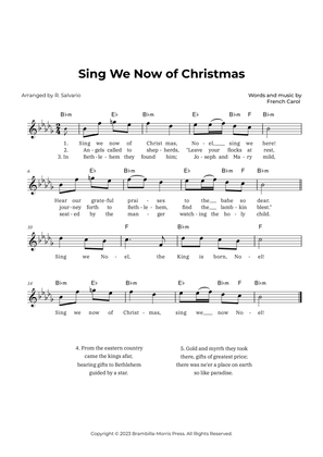 Sing We Now of Christmas (Key of B-Flat Minor)