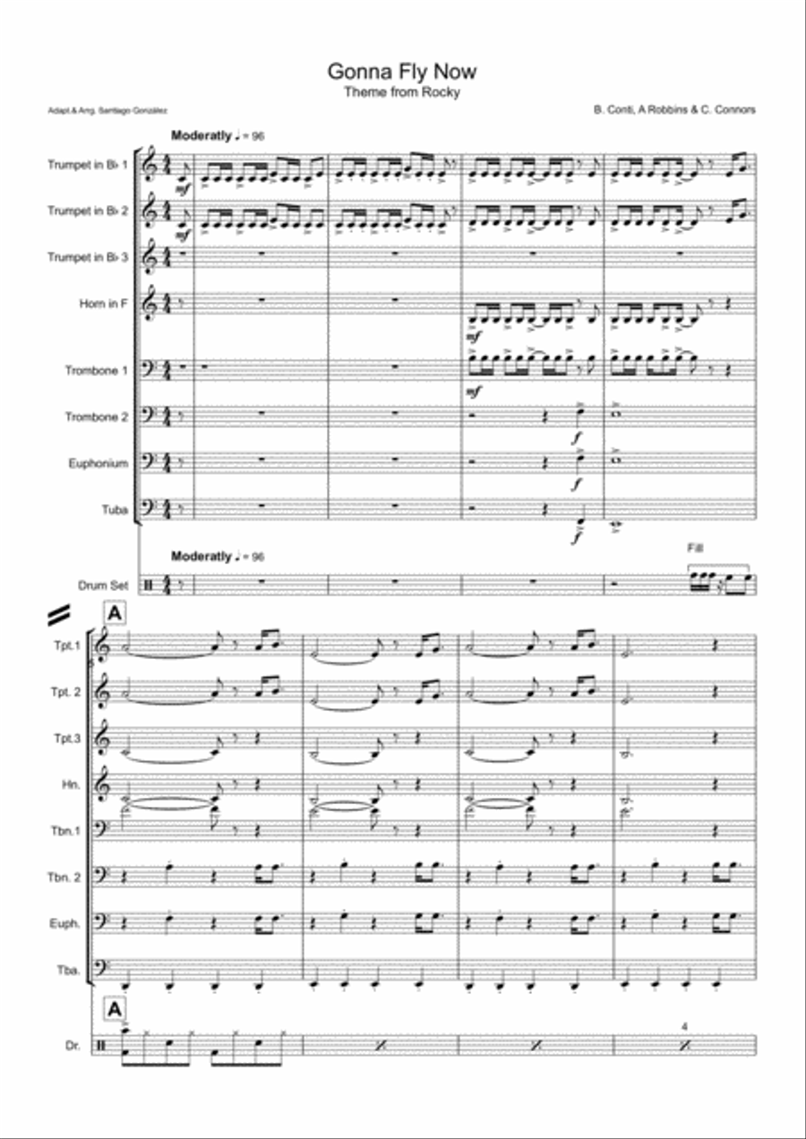 Gonna Fly Now Euphonium scores gallery preview page 1