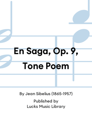 Book cover for En Saga, Op. 9, Tone Poem
