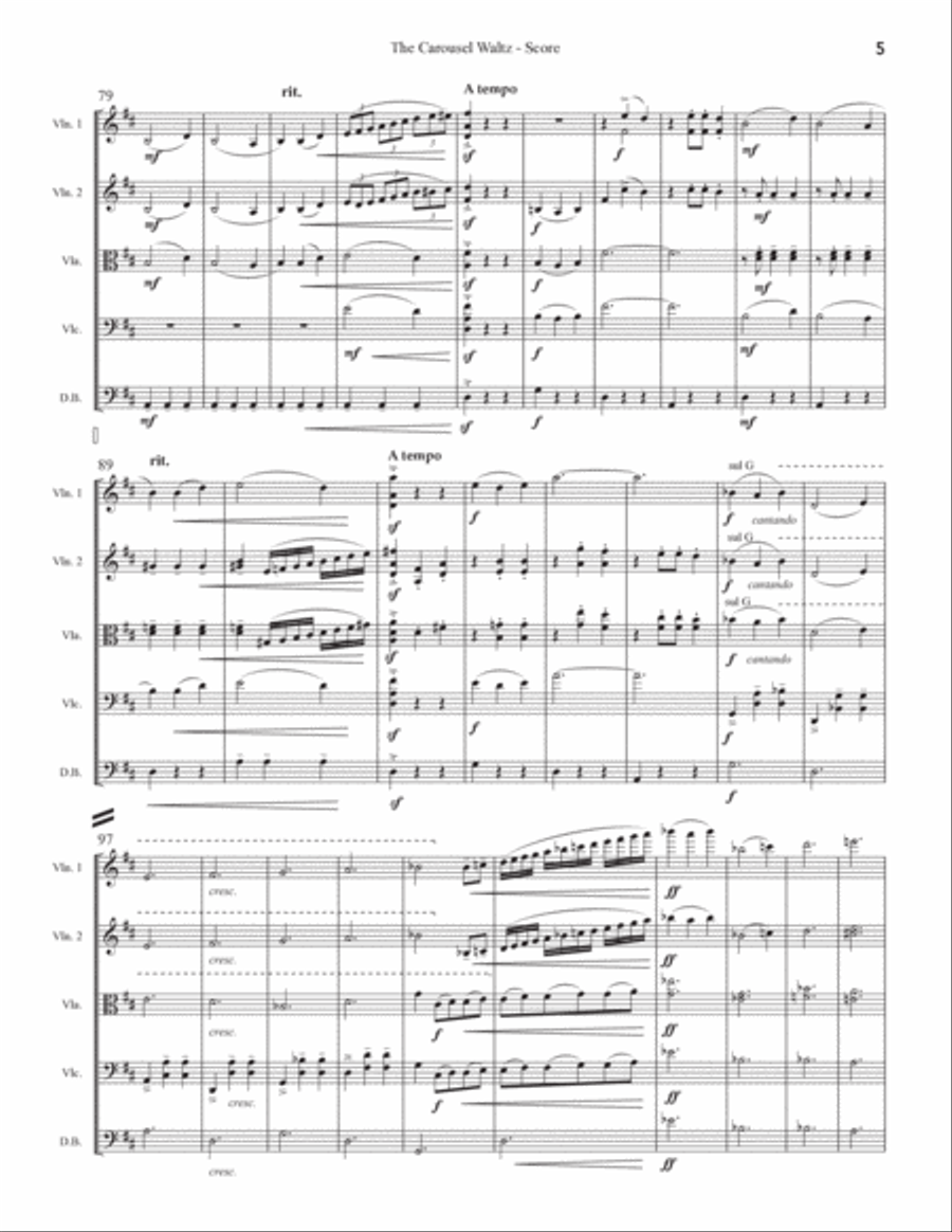 The Carousel Waltz String Quintet scores gallery preview page 5