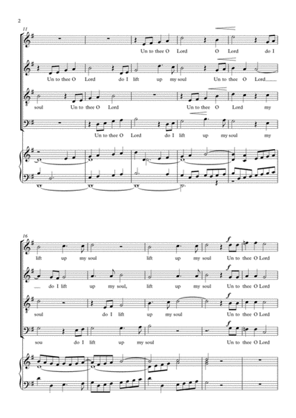 Unto Thee O Lord, for SATB choir and organ image number null