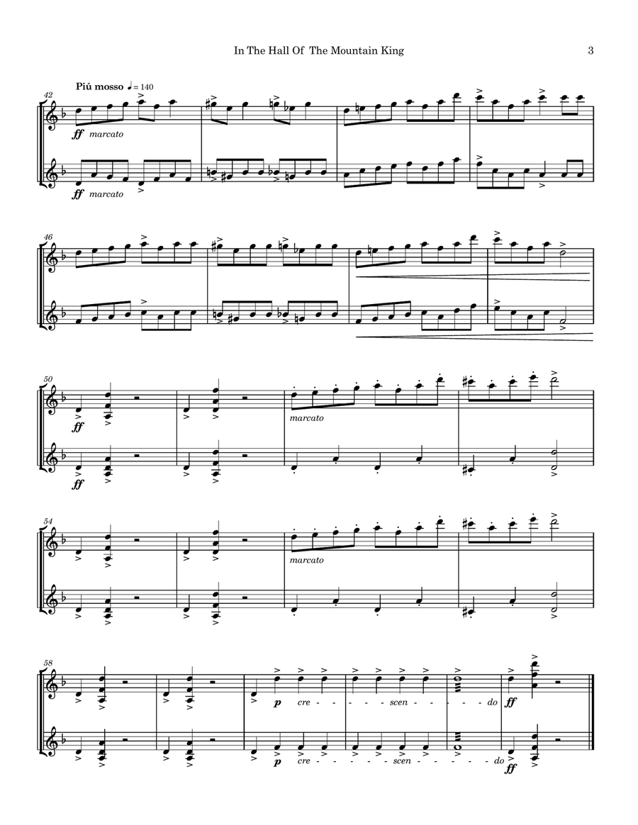 In The Hall Of The Mountain King Violin Duet String Duet scores gallery preview page 4