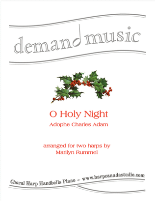 Book cover for O Holy Night - arranged for two lever or pedal harps