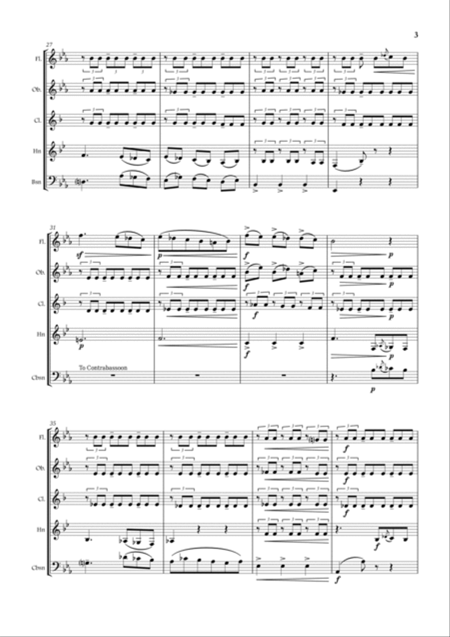 The Fleecy Clouds (Op. 53 No. 2) - from Songs Without Words (Lieder ohne Worte) Woodwind Ensemble scores gallery preview page 3