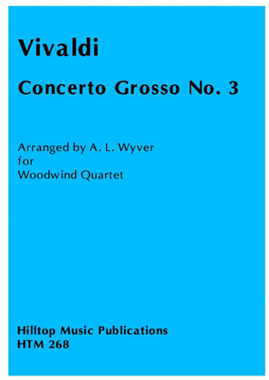Book cover for Concerto Grosso No. 3 arr. woodwind quartet