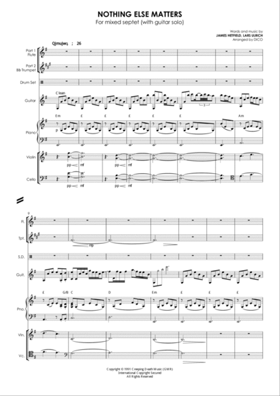 Nothing Else Matters Small Ensemble scores gallery preview page 2