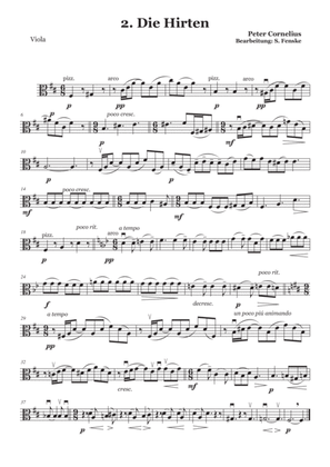 Peter Cornelius Weihnachtslieder - 2. Die Hirten Viola