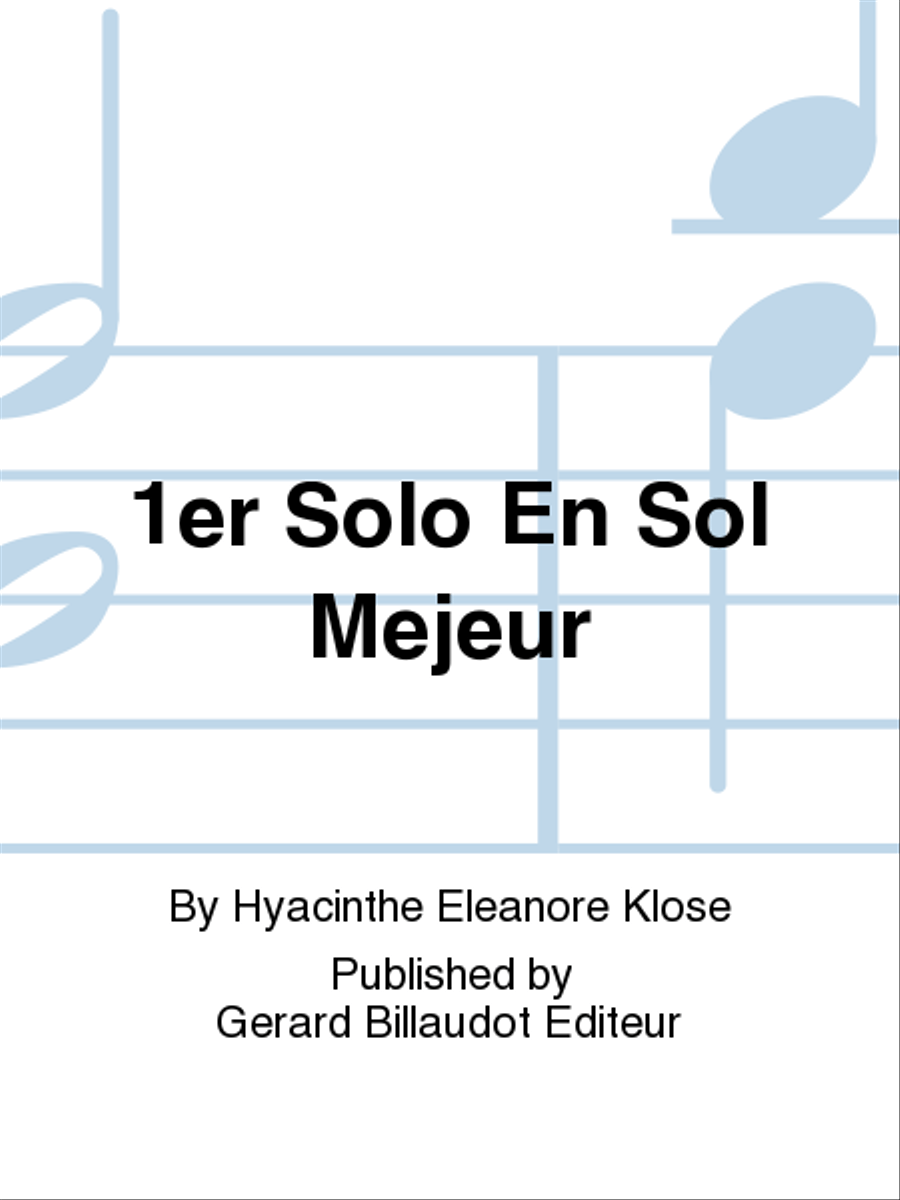 1er Solo en Sol Mejeur B-Flat Clarinet scores gallery preview page 1