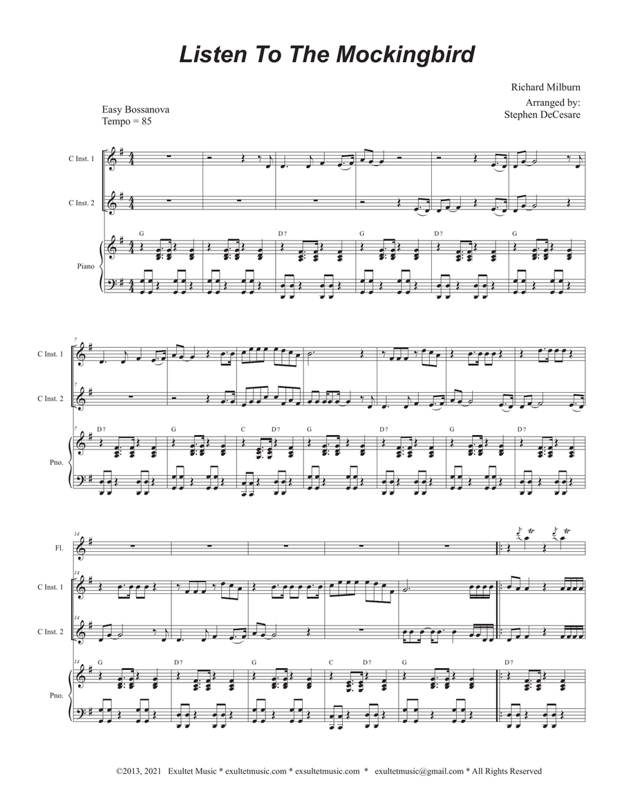 Listen To The Mockingbird (Duet for C-Instruments)