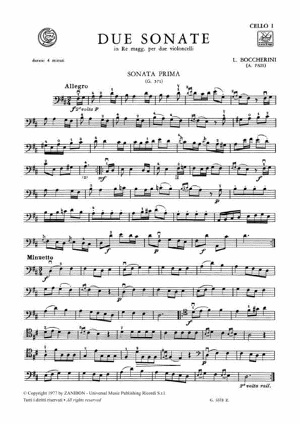 2 Sonate In Re Maggiore G.571 - 572