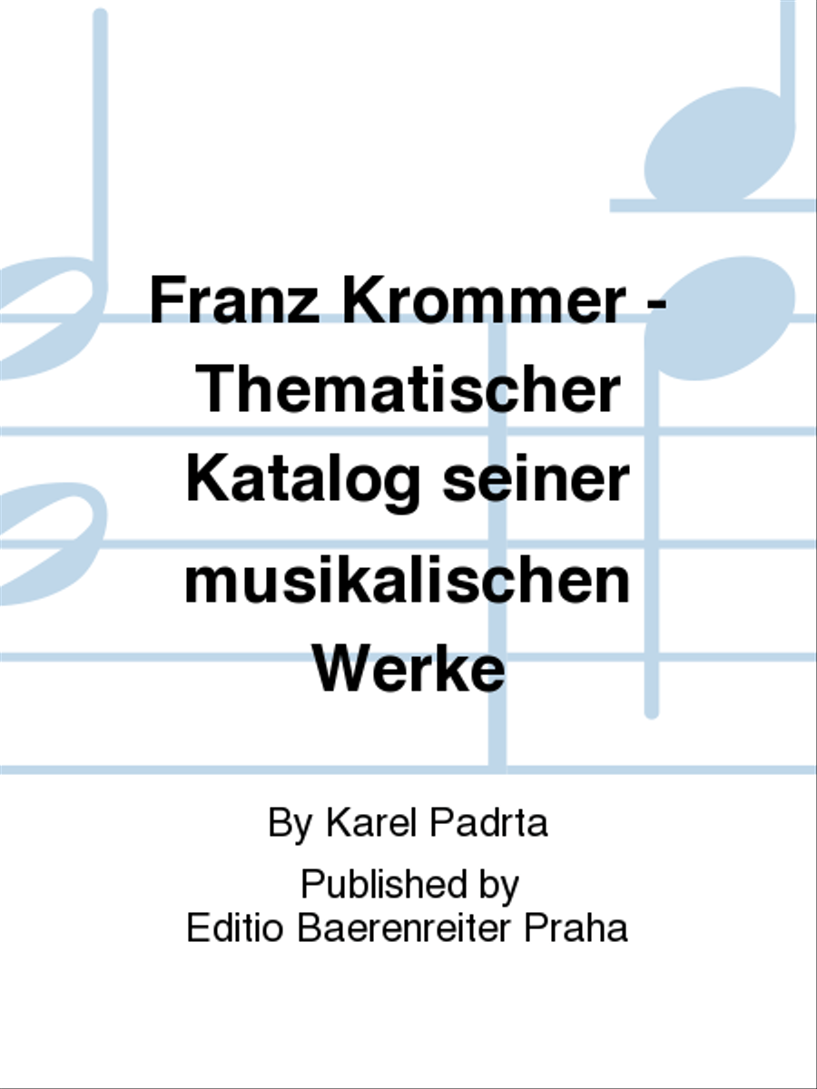 Franz Krommer - Thematischer Katalog seiner musikalischen Werke Collection / Songbook scores gallery preview page 1