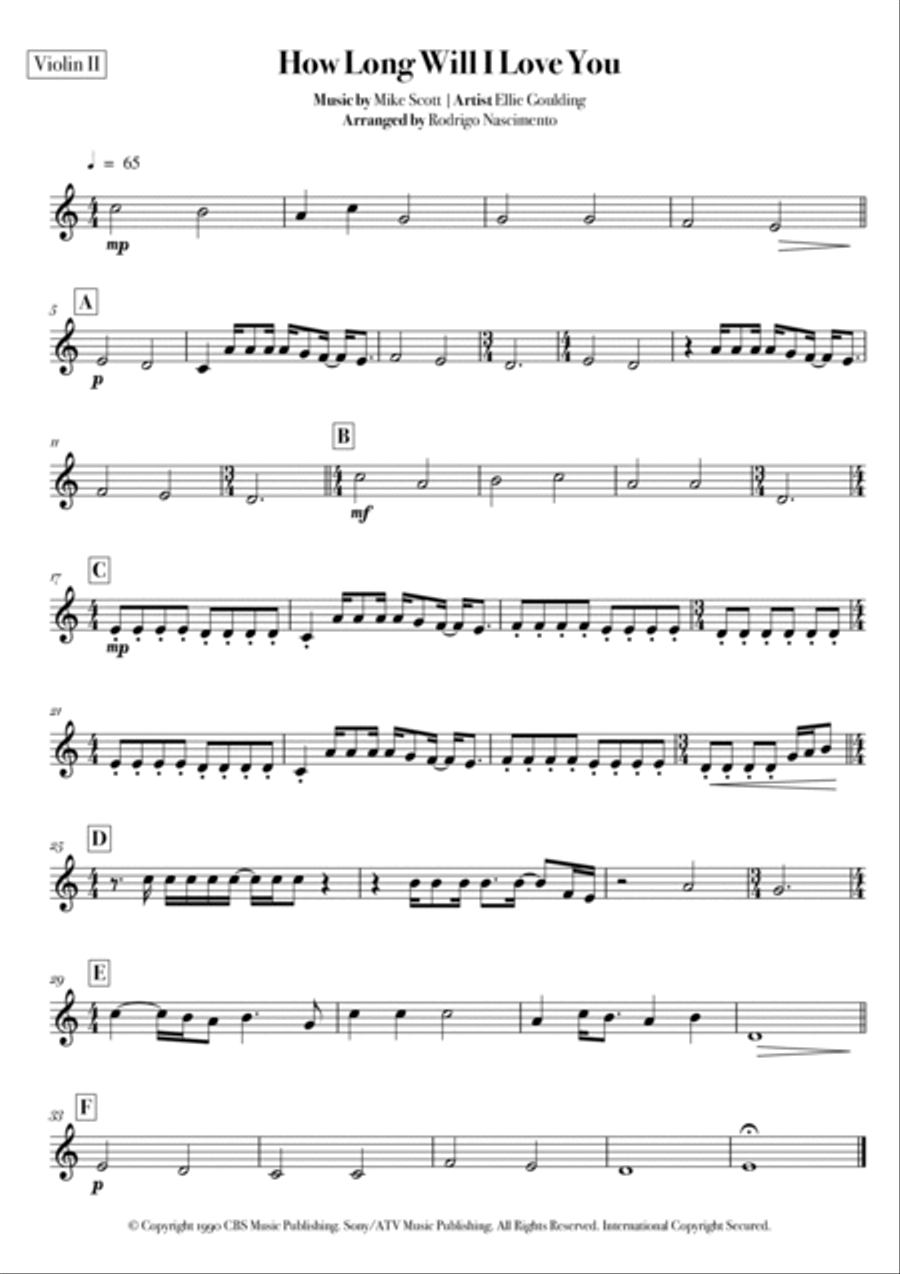 How Long Will I Love You String Quartet scores gallery preview page 2