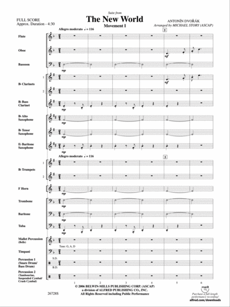 The New World, Suite from Concert Band scores gallery preview page 2