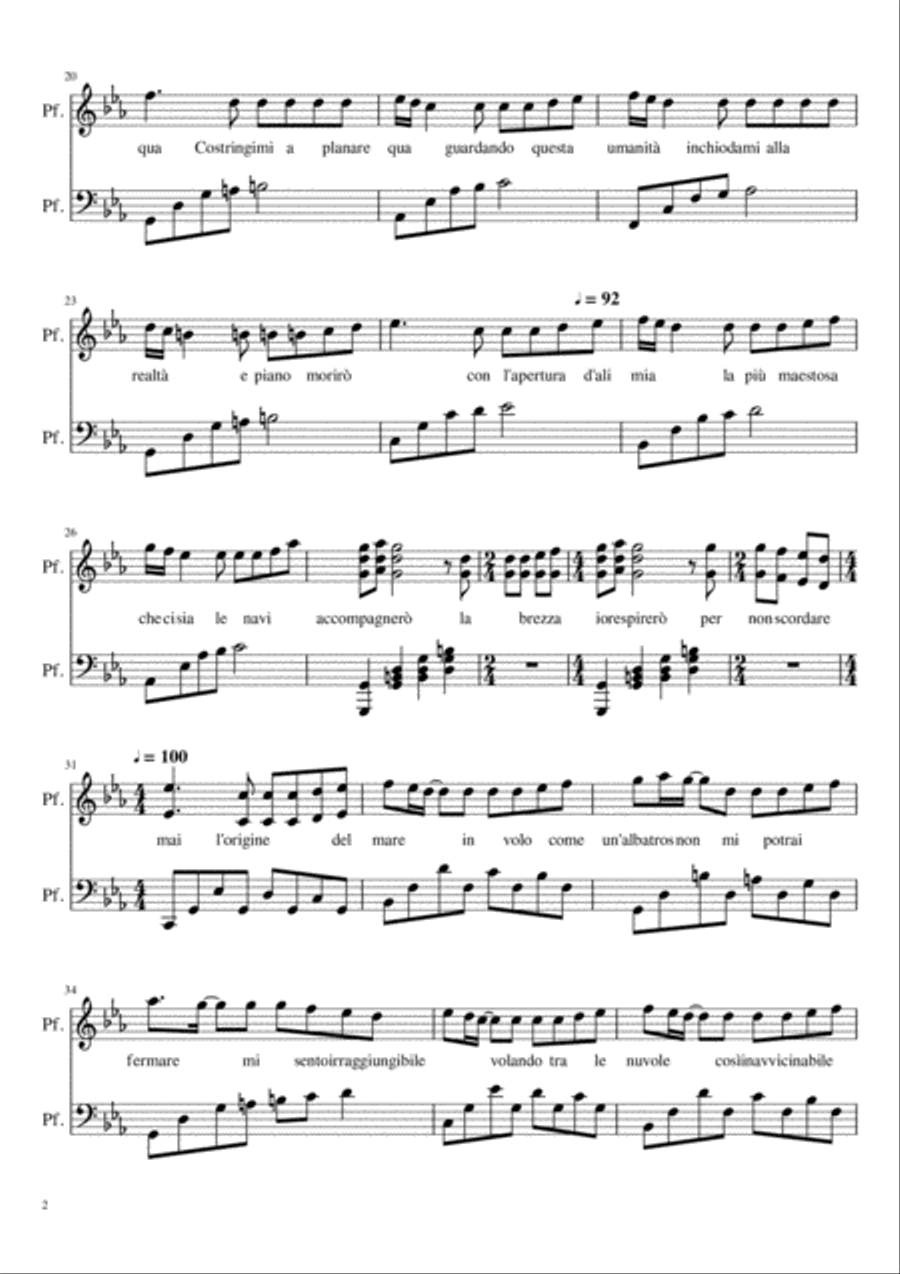 FLIGHT'S ALBATROS (BEYOND EVERY LIMIT) Piano Solo scores gallery preview page 2