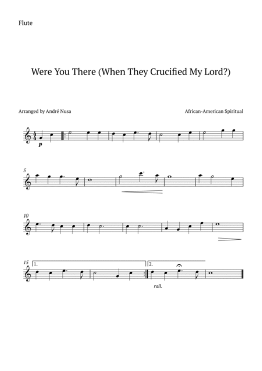 Were You There (When They Crucified My Lord?) Flute scores gallery preview page 2