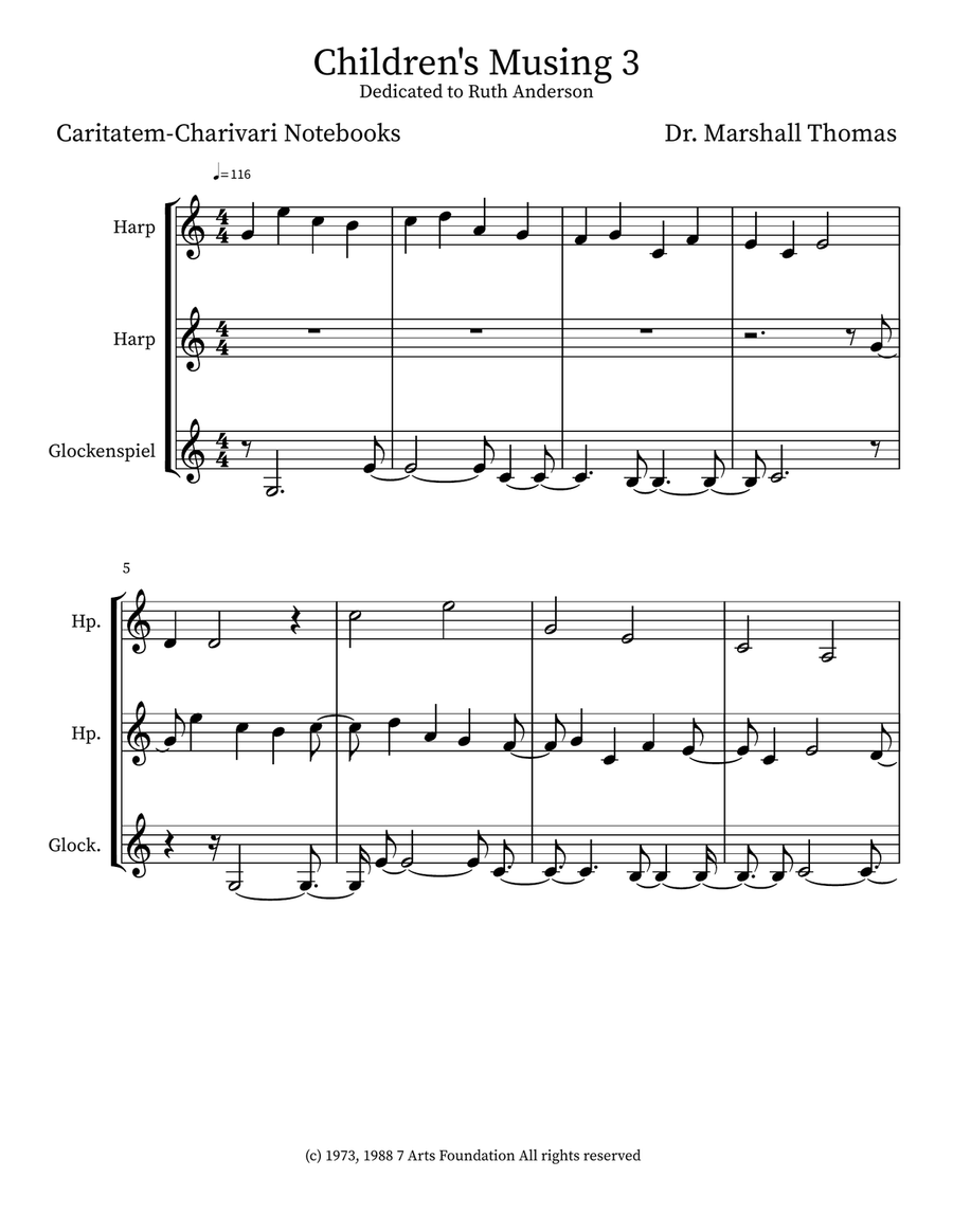 Children's Musing 3 Children's Musing 3 Small Ensemble scores gallery preview page 1
