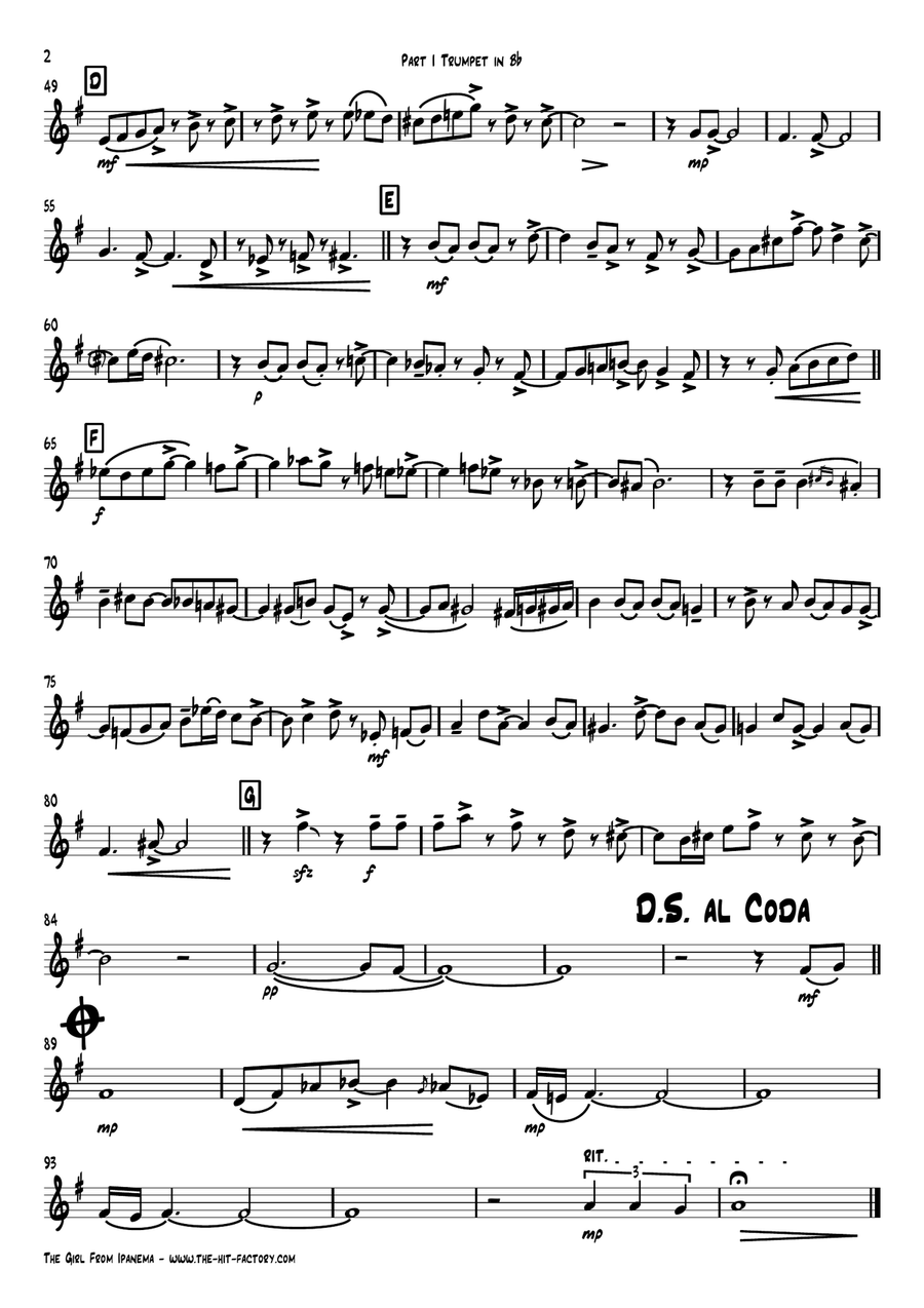The Girl From Ipanema (Garota De Ipanema) Brass Ensemble scores gallery preview page 5