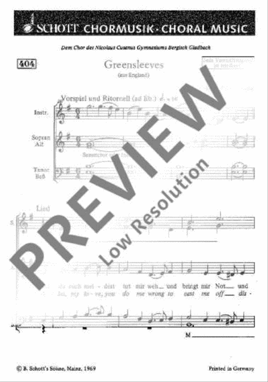 Greensleeves Mixed Choir scores gallery preview page 2