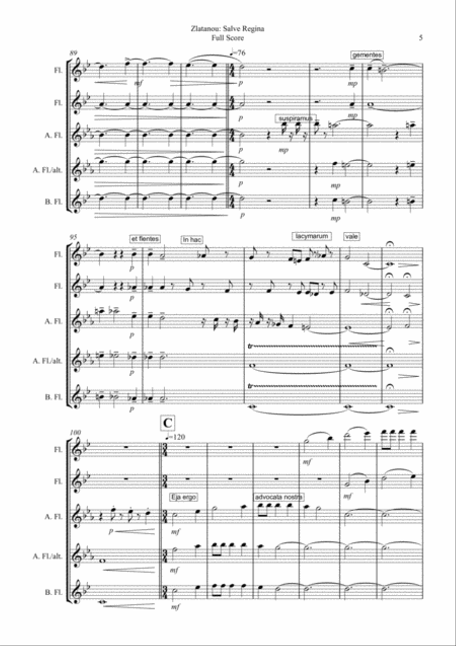 SALVE REGINA for flute Quartett image number null