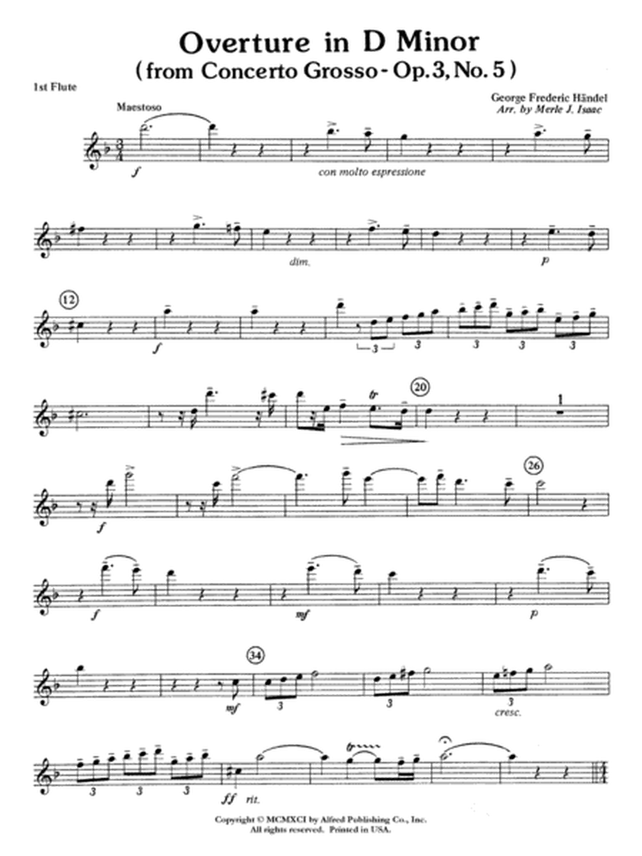 Overture in D minor (Concerto Grosso): Flute