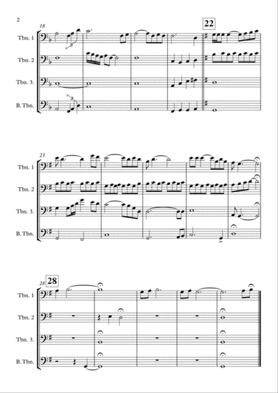 Shenandoah for Trombone Quartet Trombone Quartet scores gallery preview page 2