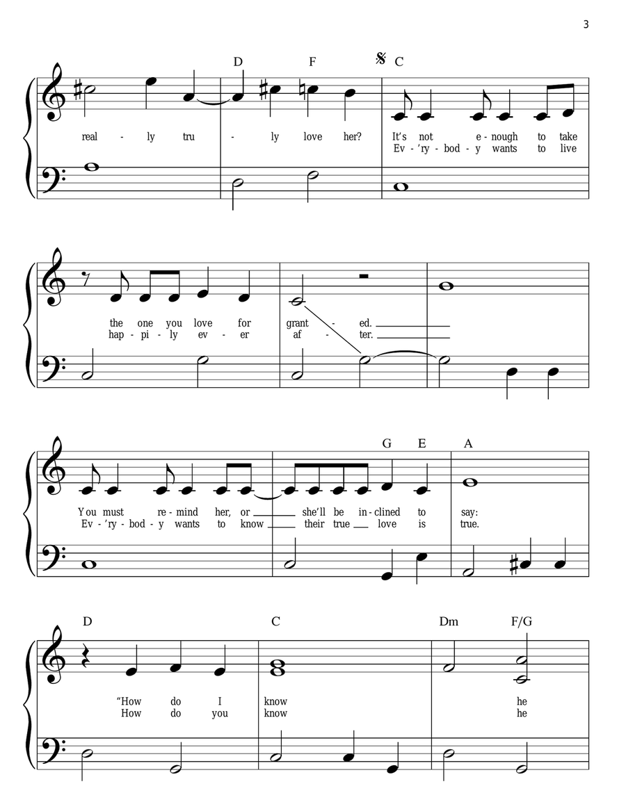 That's How You Know (from Enchanted) Easy Piano scores gallery preview page 3