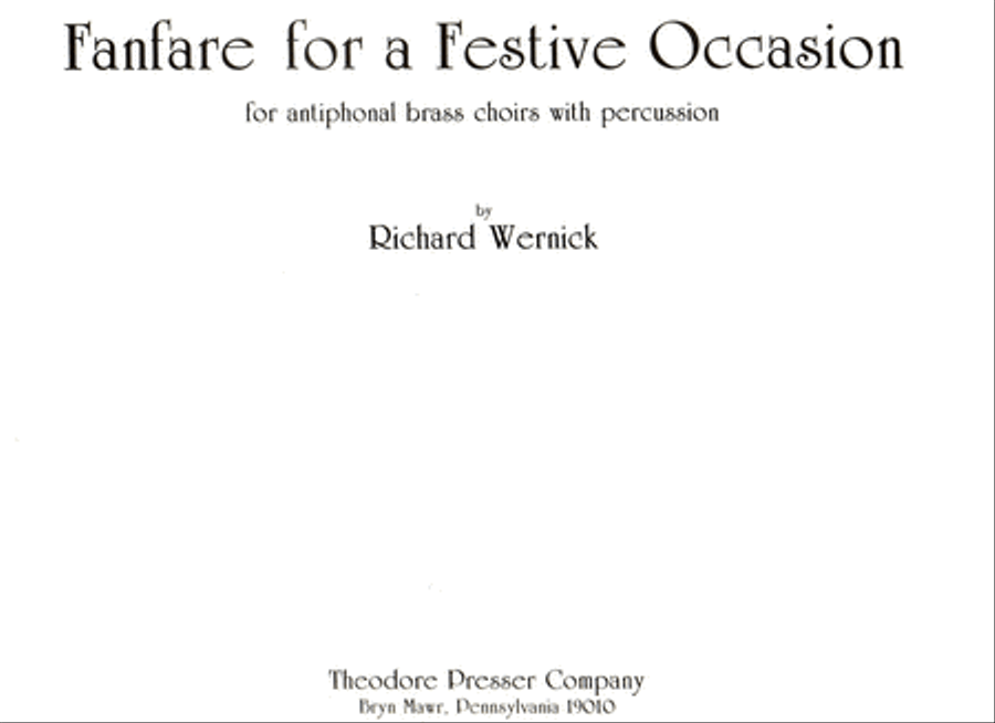 Fanfare for a Festive Occasion Chamber Music scores gallery preview page 1