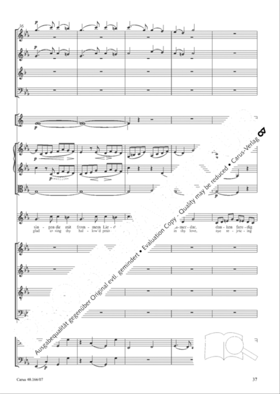 Hymn; Three sacred songs; fugue (Hymne; Drei geistliche Lieder und Fuge) Orchestra scores gallery preview page 38