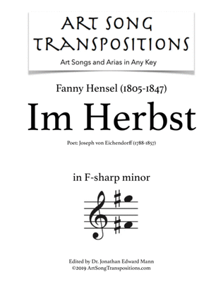 HENSEL: Im Herbst (transposed to F-sharp minor)