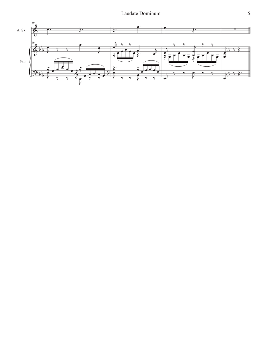 Laudate Dominum (Alto Saxophone - Piano Accompaniment) Alto Saxophone scores gallery preview page 6