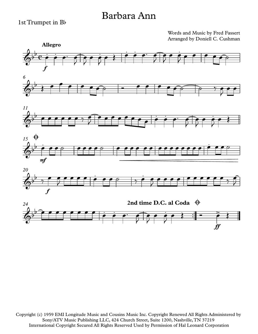 Barbara Ann Barbara Ann School and Community scores gallery preview page 5