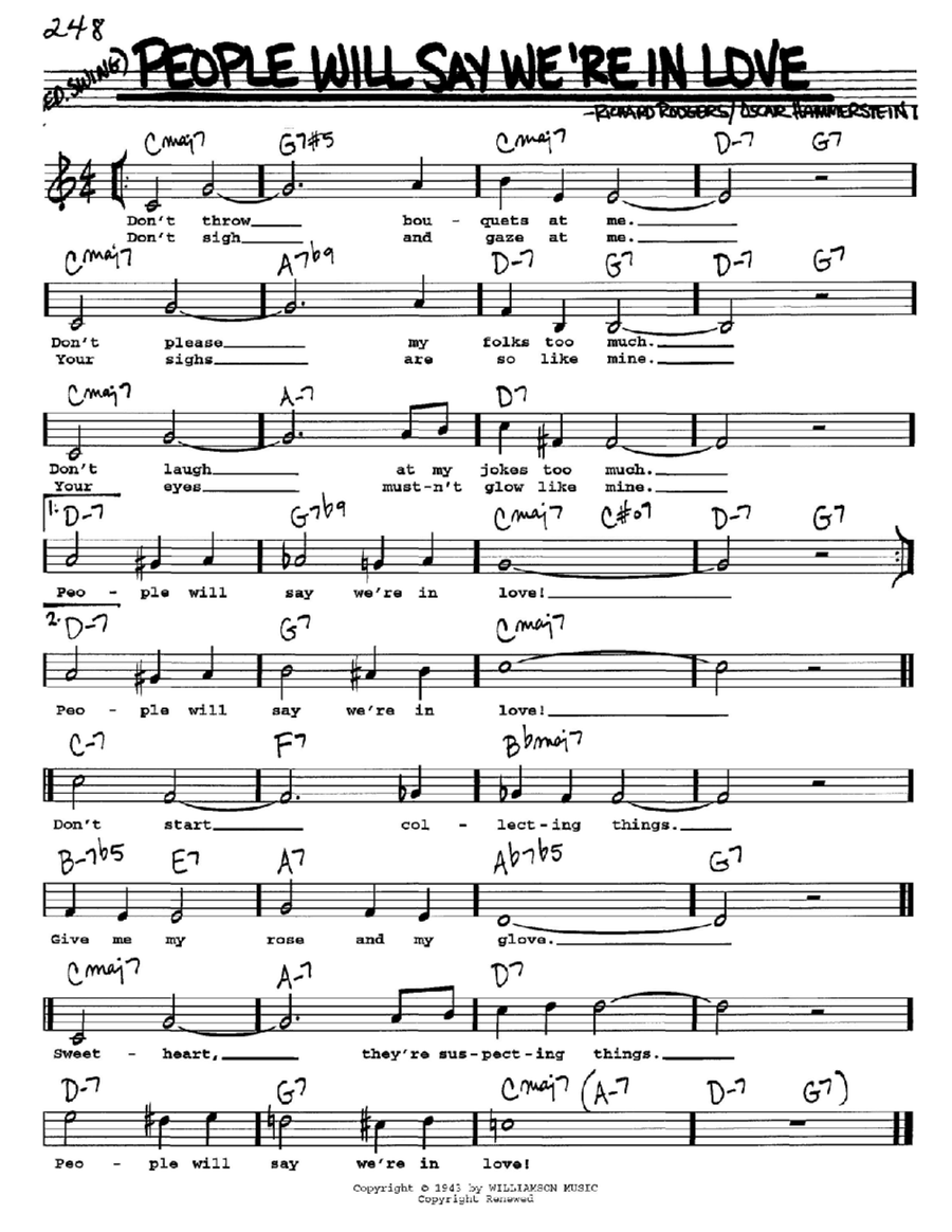 People Will Say We're In Love (from Oklahoma!) Voice scores gallery preview page 1