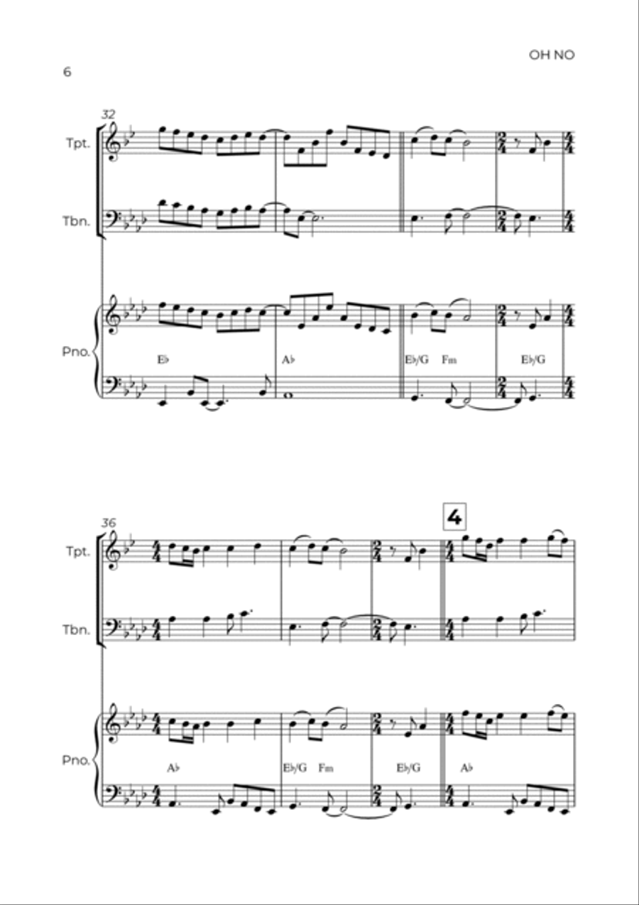 Oh No Brass Duet scores gallery preview page 6