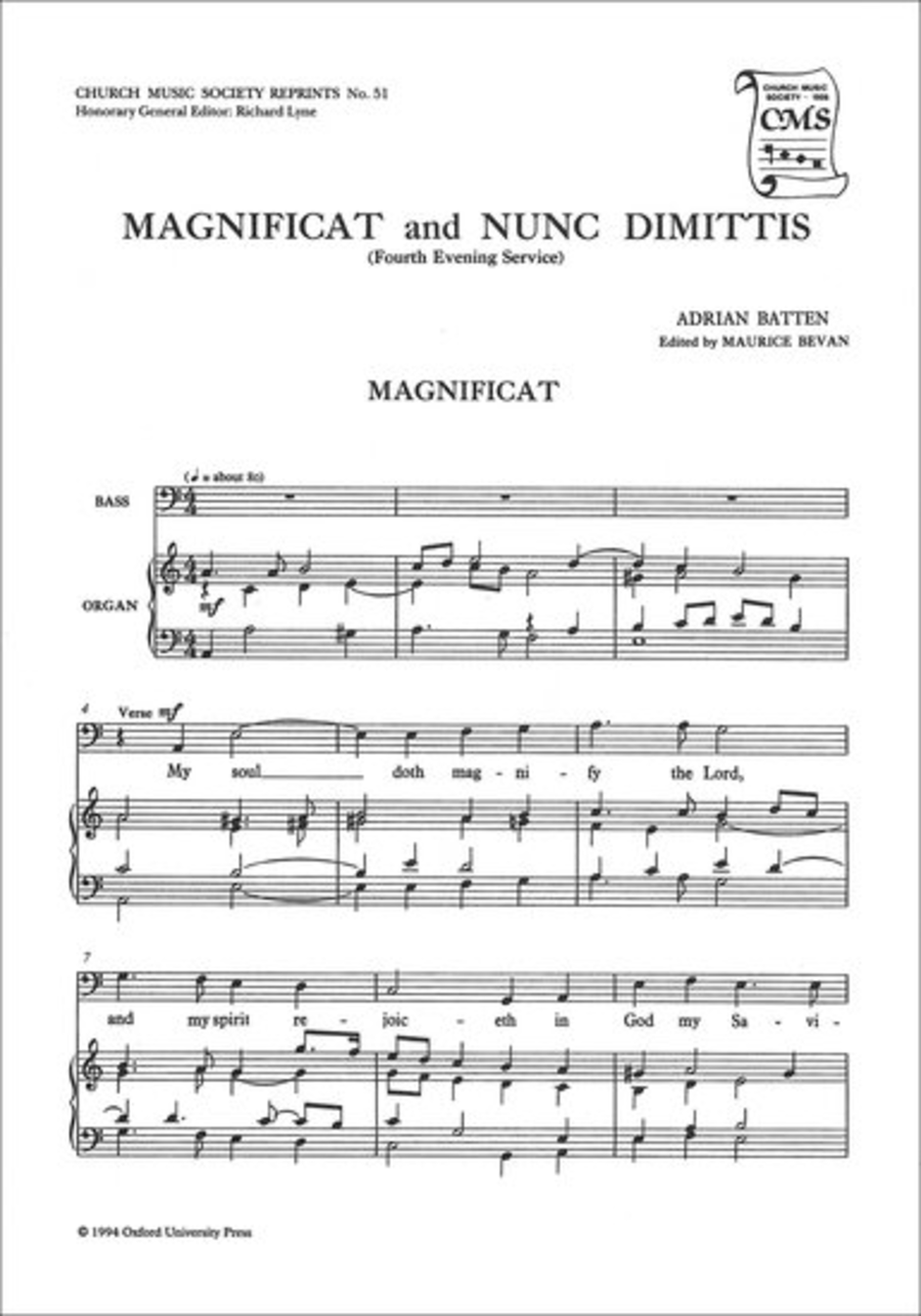 Magnificat and Nunc Dimittis (4th Evening Svc)