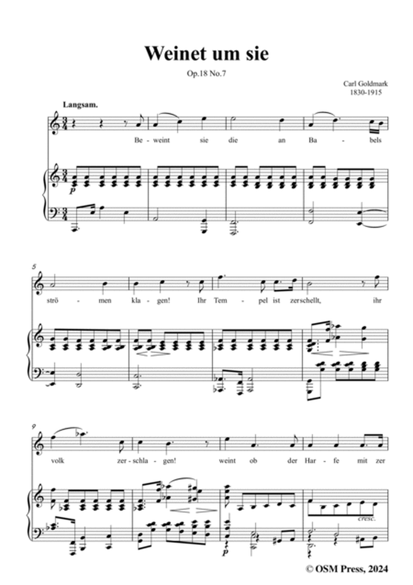 C. Goldmark-Weinet um sie(Beweint sie die an Babels Strömen),Op.18 No.7,in a minor