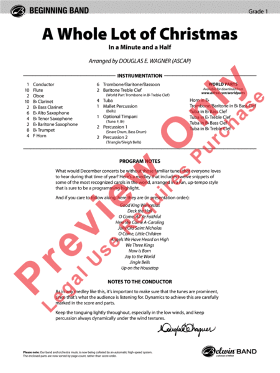 A Whole Lot of Christmas Concert Band scores gallery preview page 2