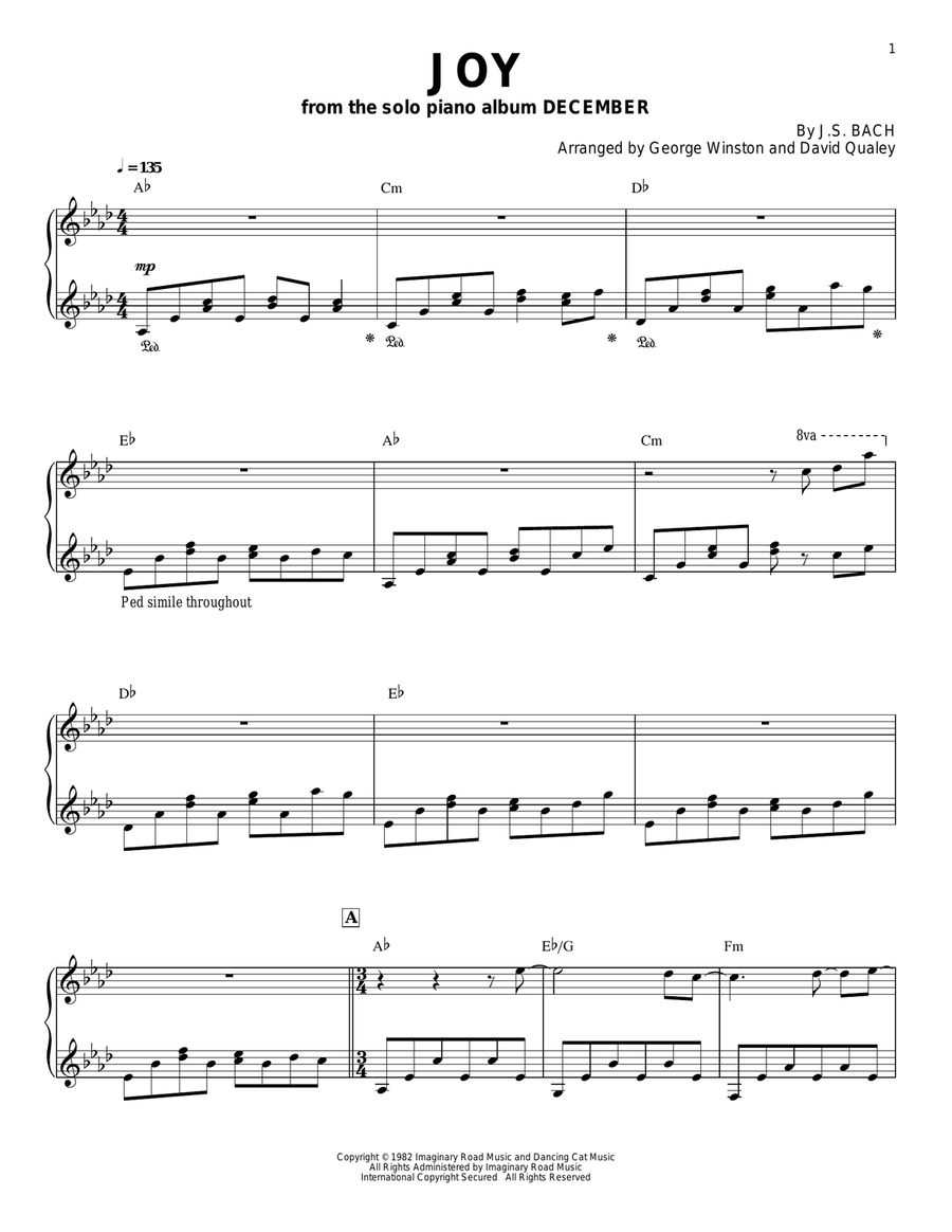 Joy Piano Solo scores gallery preview page 1