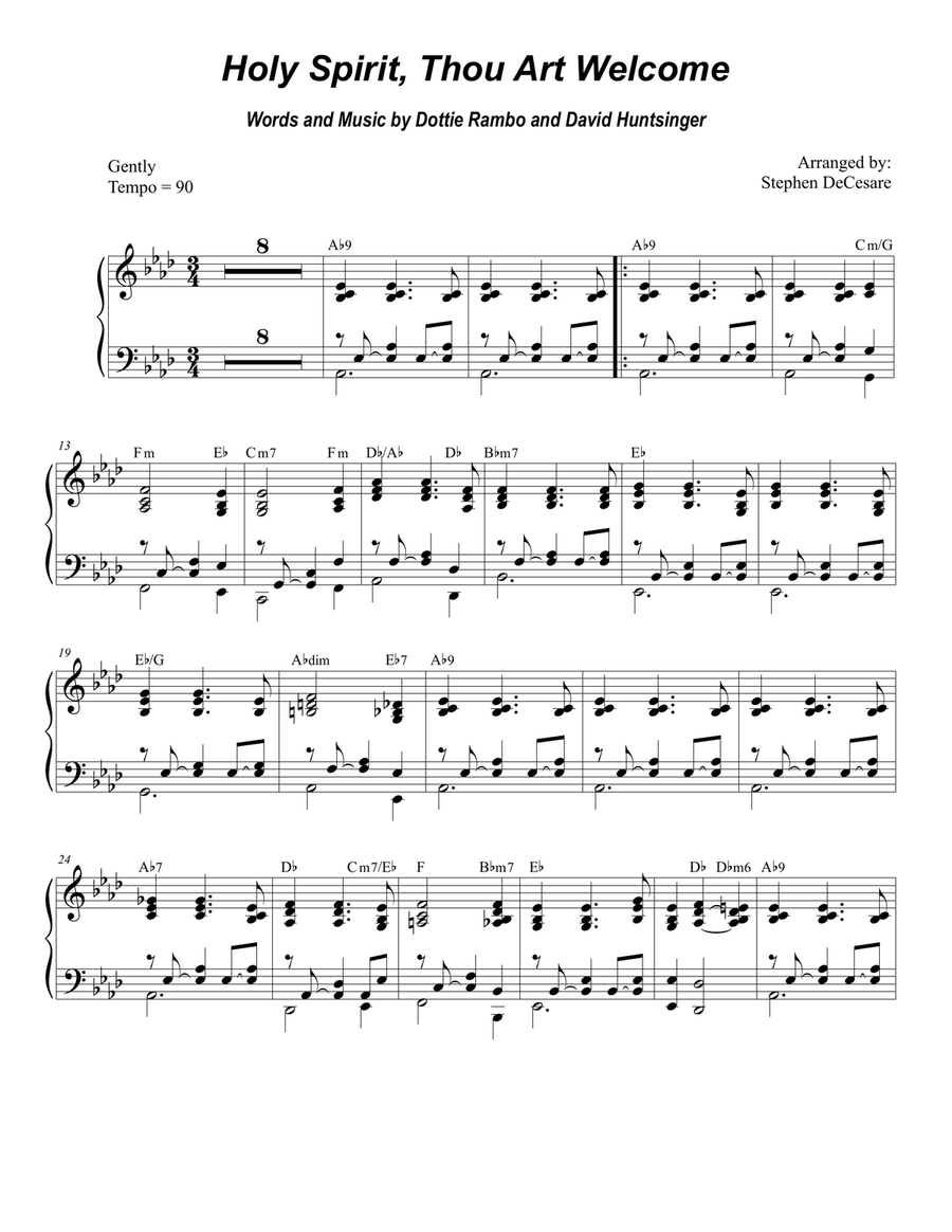 Holy Spirit, Thou Art Welcome String Duet scores gallery preview page 5