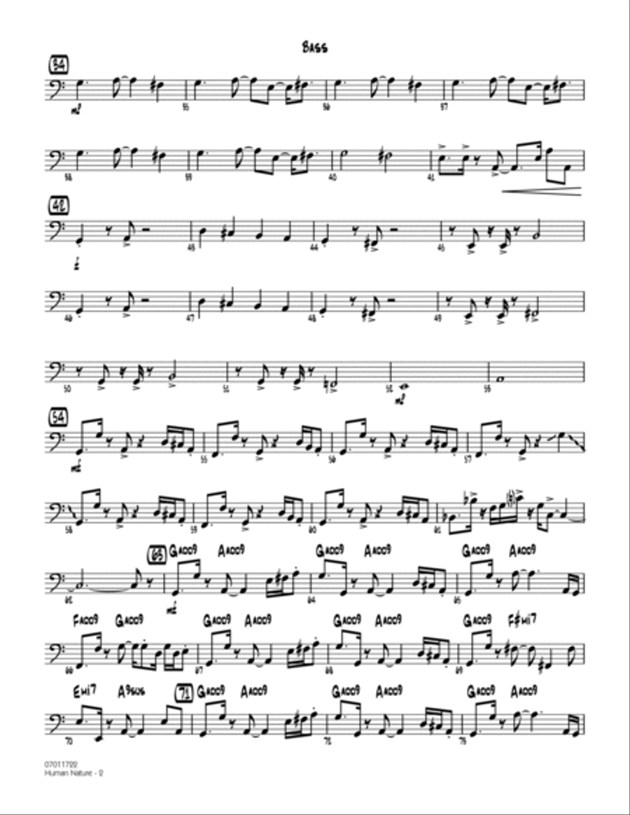 Human Nature - Bass Part scores gallery preview page 2