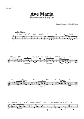 Book cover for Ave Maria by Schubert for French Horn with Chords