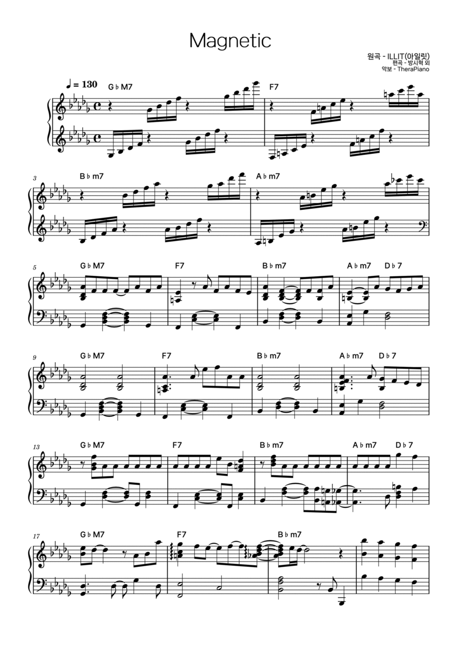 Magnetic Piano Solo scores gallery preview page 1