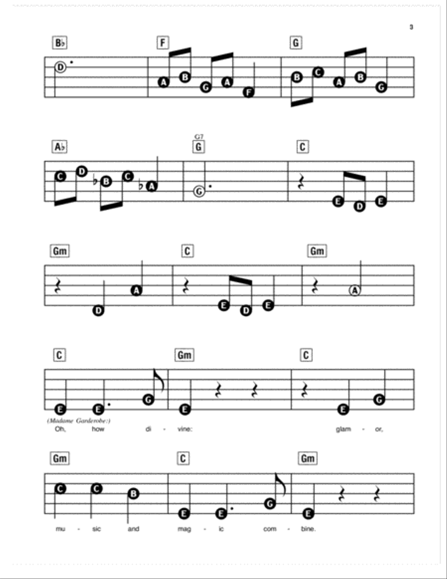 Aria (from Beauty And The Beast) Electronic Keyboard scores gallery preview page 2