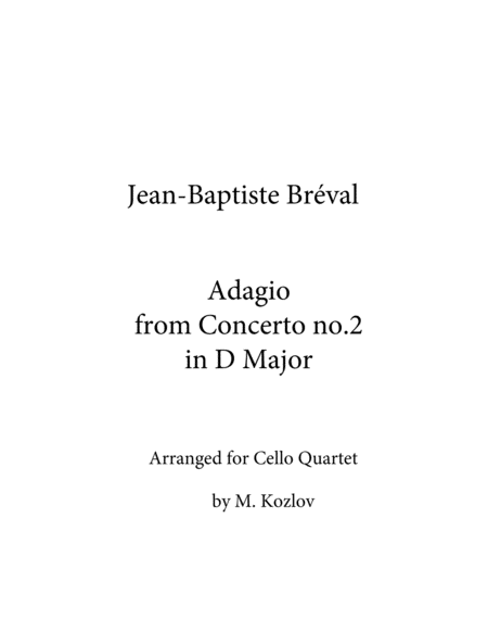 J-B. Breval Adagio from Cello Concerto no.2 in D Major