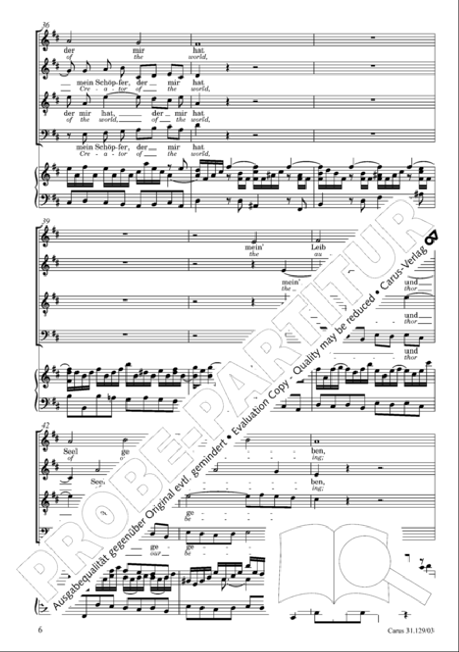 All glory to the Lord, our God (Gelobet sei der Herr, mein Gott) 4-Part scores gallery preview page 9