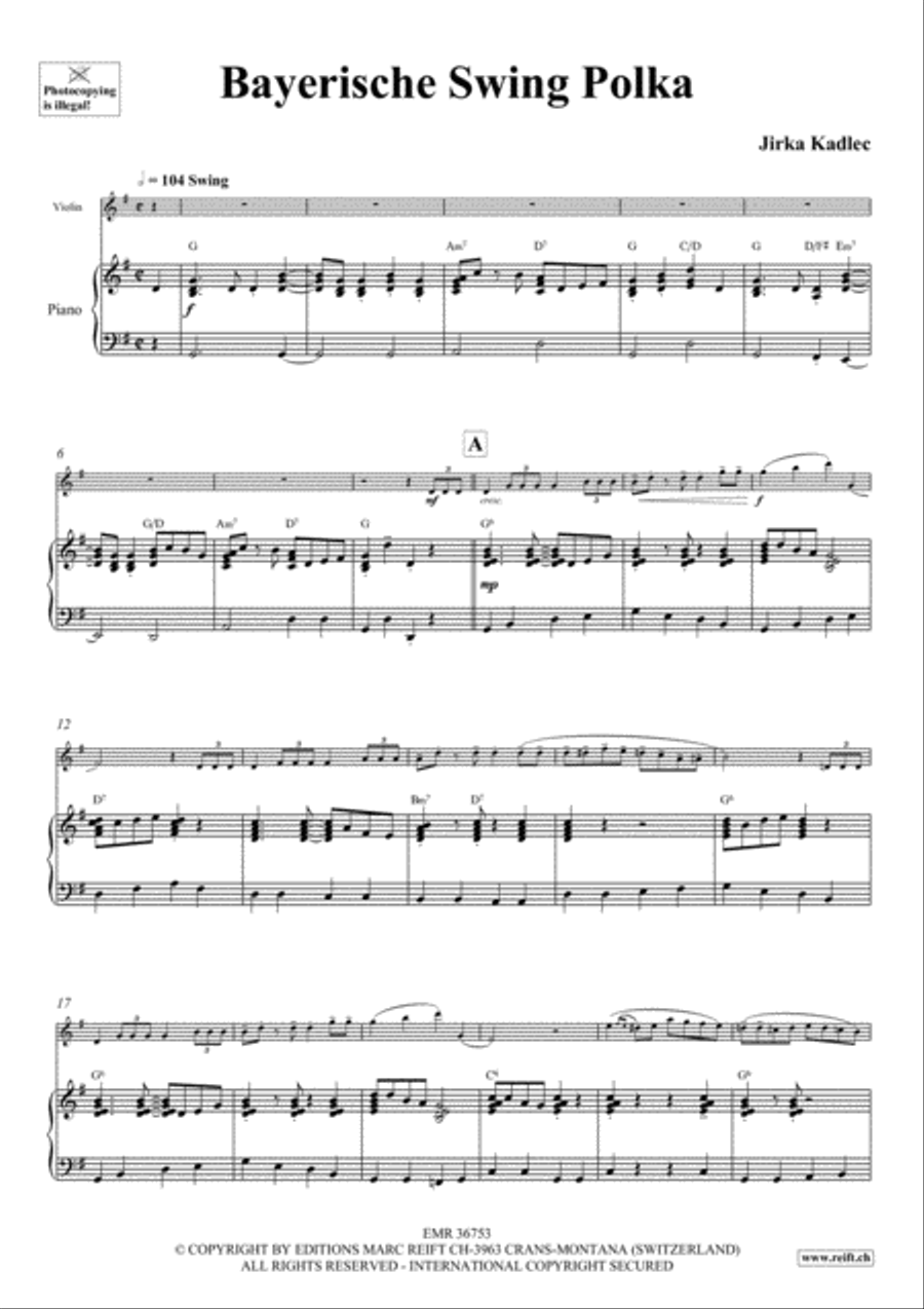 Bayerische Swing Polka Violin Solo scores gallery preview page 5